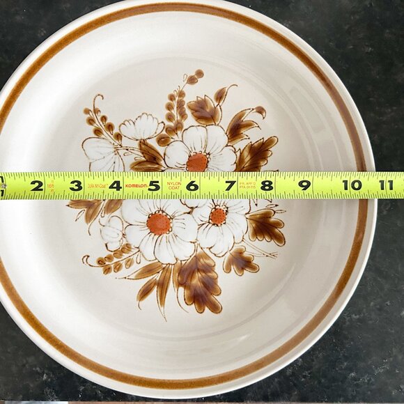 Vintage 1970s Mountain Wood Stoneware Dinner Plate Dried Flower, Dinner Plate - Picture 9 of 10